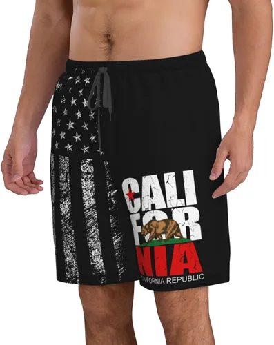 Vista 3 de California Republic Call for nia - Pantalones cortos de entrenamiento para hombre, ligeros, con bolsillos, de secado rápido, transpirables