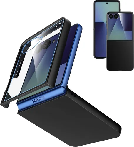 Vista 8 de Cresee Funda para Samsung Galaxy Z Flip 5 (2023) con protector de pantalla de cubierta, funda delgada para teléfono de PC dura para Galaxy Z Flip5