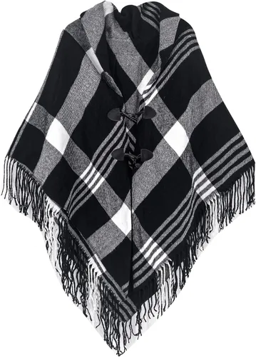 Vista 55 de Moss Rose Chal de viaje para mujer, capa tipo poncho de frente abierto para otoño e invierno
