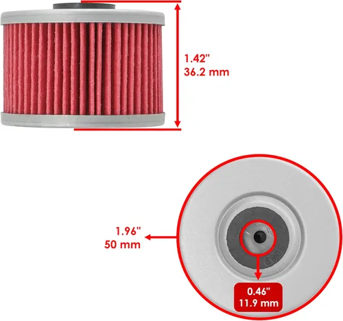 Vista 2 de Caltric Paquete de 3 filtros de aceite compatibles con Honda Xr650L Xr-650L Xr650R Xr-650R Xr 650R 1993-2025