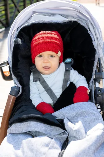 Vista 4 de Funky Junque - Gorro tejido tipo Beanie calentito para bebé, ideal para el invierno