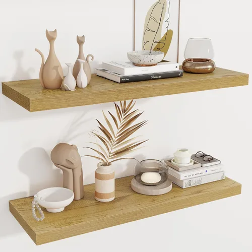 Vista 43 de Fun Memories Pequeños estantes flotantes para pared, estantes cuadrados de pared de 8 pulgadas con soportes invisibles, estantes negros para baño