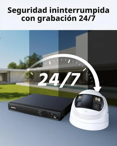 Vista 7 de ANNKE Sistema de cámara de seguridad PoE 4K con doble lente, gran angular de 180°, disco duro de 2 TB 8 Channel 12MP H.265+ NVR, 4pcs 8MP Wired