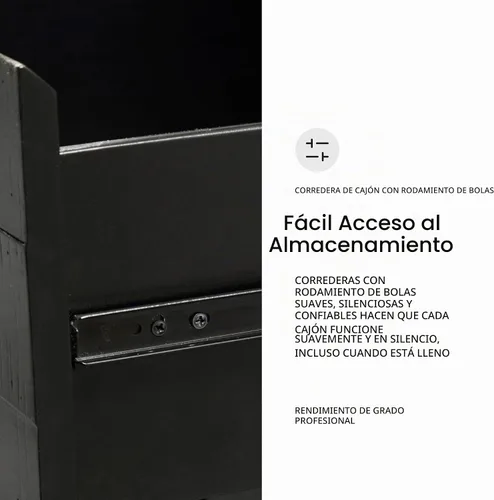 Vista 10 de Diseño de firma por Ashley Londer Mesita de noche casual con puertos USB, negro