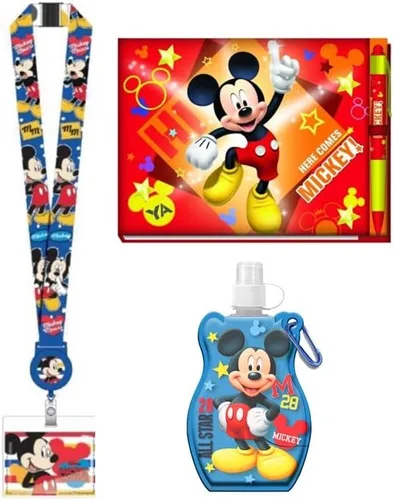 Vista 3 de Autograph Book 2022 y bolígrafo, cordones para niños y botella de agua de Mickey