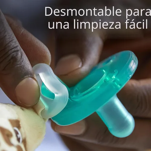 Vista 5 de Philips Avent Soothie Snuggle Portachupetes con Chupete Desmontable, 0m+, Vaca, SCF347/05
