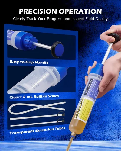 Vista 6 de Orion Motor Tech Bomba Extractadora de Aceite, Extractor Manual de Líquido de 200mL para Transferencias de Aceite de Transmisión de Dirección