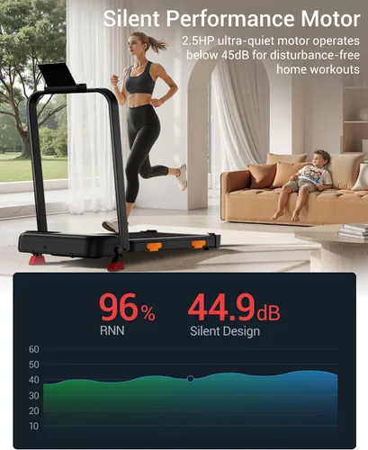Vista 4 de 3-in-1 Foldable Treadmill with 300 LBS Capacity, 15% Walking Pad Treadmills for Home and Office, 2.5 HP Under Desk Treadmill with Quiet Brushless