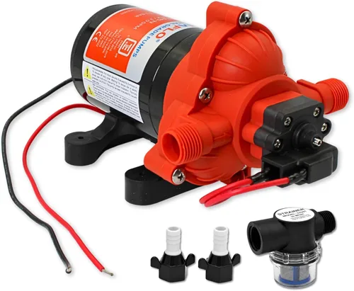 Vista 15 de RV/Marina bomba de cebado automático nueva 12 voltios DC/12 V, diafragma de agua dulce 35 PSI