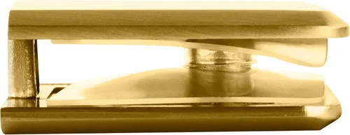 Vista 4 de CRL Abrazadera de vidrio biselado de latón satinado estilo agujero en vidrio resistente para montaje en pared