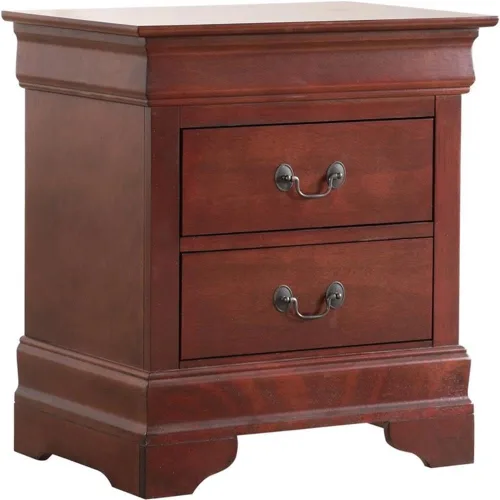 Vista 10 de Glory Furniture Louis Phillipe - Mesita de noche con 2 cajones, color blanco