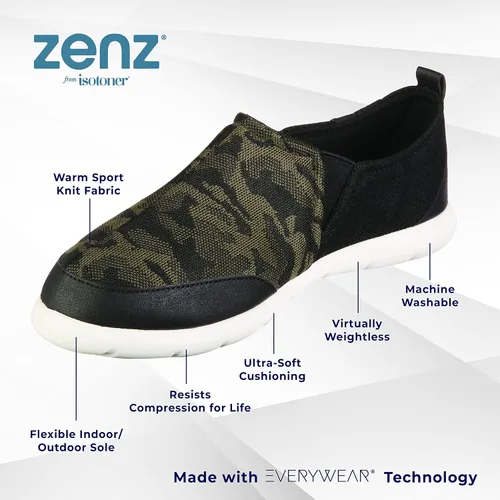 Vista 2 de isotoner Zenz - Zapatos casuales para hombre ligeros y deportivos de punto sin cordones