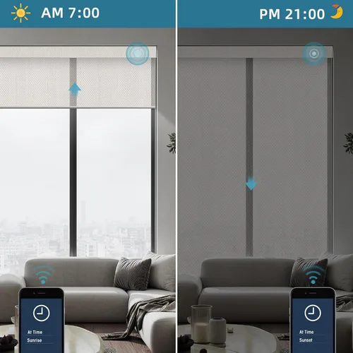 Vista 7 de SmartWings Persianas Enrollables Inteligentes Motorizadas con Filtro de Luz, Persianas Eléctricas con Control Remoto para Ventanas Compatibles