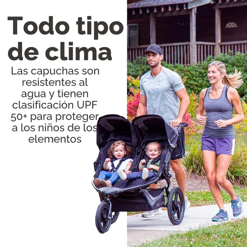 Vista 7 de BOB Gear Revolution Flex 3.0 Duallie - Cochecito para correr, cochecito doble, color negro grafito Versatile Double Jogger Stroller; All Terrain