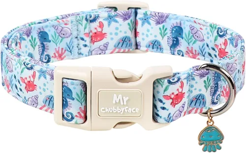Vista 51 de MR.CHUBBYFACE· Collar de perro de San Valentín azul, lindo collar de cachorro con lazo azul, collar ajustable de algodón para mascotas con hebilla