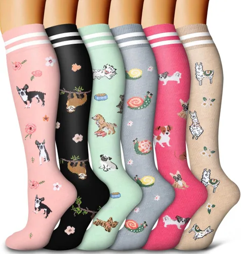 Vista 45 de Bluemaple Paquete de 6 calcetines de compresión de cobre para mujeres y hombres, el mejor apoyo para médicos, correr, enfermería, atletismo