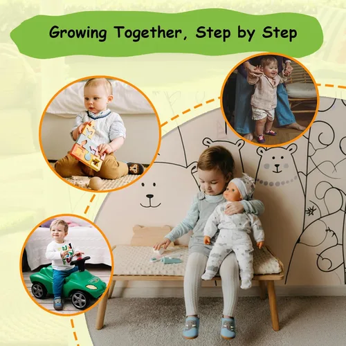 Vista 3 de SAYOYO Leather Infant Slippers Toddler Soft Sole Shoes First Walker Crib Shoes Baby Moccasins for Boys and Girls