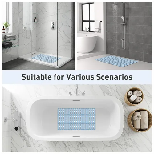 Vista 8 de XIYUNTE Tapete de Ducha Antideslizante para Bañera - 27 X 16 Pulgadas Tapete de Bañera TPE Tapetes de Ducha Antideslizantes para Interior de Ducha