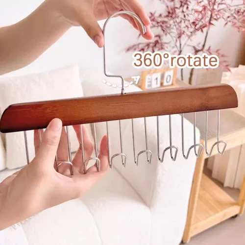 Vista 8 de Perchero antideslizante con múltiples ganchos, ganchos multifuncionales antideslizantes, soporte para cinturón giratorio de 360 grados con 8 ganchos