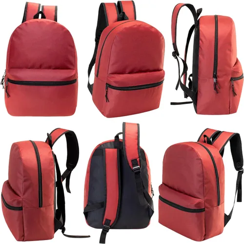 Vista 3 de Paquete de 24 mochilas clásicas a granel de 19 pulgadas para libros, 6 6 colores de asistencia