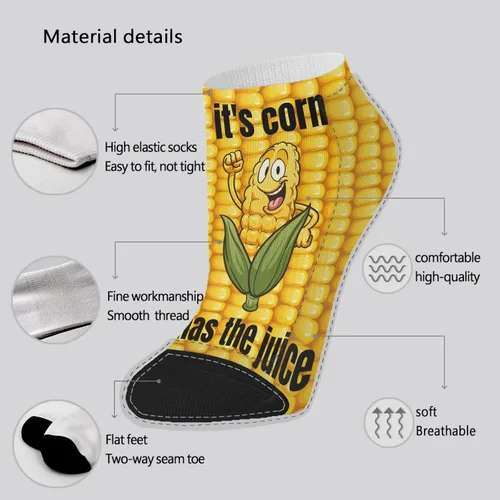 Vista 6 de devor Women Crew Socks Athletic for Women Socks Casual Sock Fashion it's corn it has the juice Socks