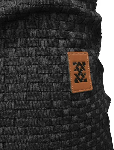 Vista 4 de Zaitun Sudadera con capucha de manga corta para hombre, suéter casual de punto gofre