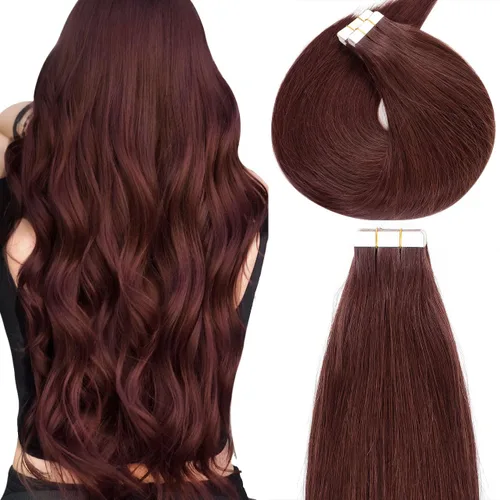 Vista 30 de Lacer Extensiones de cabello humano adhesivas de 12 pulgadas, cinta adhesiva de doble cara para extensiones de cabello de trama cutánea, 20
