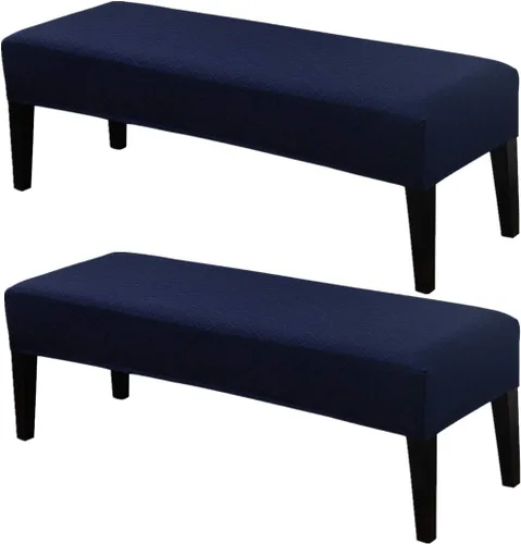 Vista 15 de Fundas de banco de comedor de jacquard tapizado de elastano elástico, funda de banco de alta elasticidad, protectores de banco extraíbles y lavables