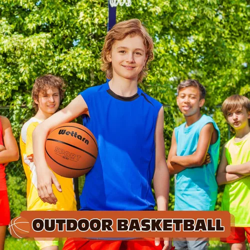 Vista 7 de Wettarn Rubber Training Basketball with Pump Street Ball Made for Teens Adults Indoor and Outdoor Game Gym Training Competition Basketball