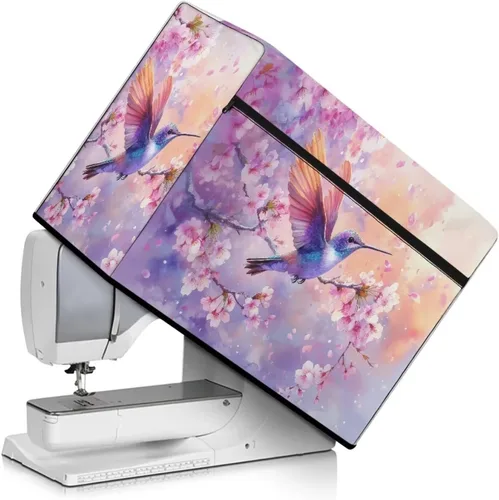 Vista 35 de Funda para máquina de coser de girasoles de otoño con prácticos bolsillos, cubierta protectora duradera acolchada contra el polvo, accesorios