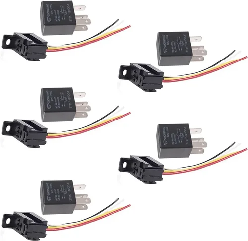 Vista 9 de Cable conector para relé de auto, de E Support, 12 V, 30 A, 40A, 60A, 80A SPST, SPDT 4 pines, 5 unidades Paquete de 5