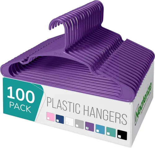 Vista 11 de NEATERIZE Perchas de Ropa de Plástico Paquete de 100 para Adultos - Perchas de Plástico, El Colgador Perfecto para Abrigos y Perchas de Ropa que