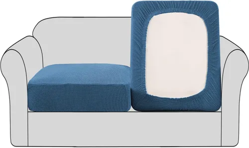 Vista 41 de Fundas para sofá seccional, 1 funda para diván en forma de L, funda separada para sofá seccional izquierdo y derecho (1 diván, gris claro)
