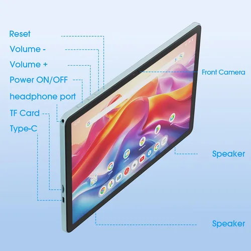 Vista 8 de DigiLand Tablet Android con pantalla táctil HD, tableta WiFi para estudio, lectura y transmisión, tableta ligera para el hogar, estudiantes
