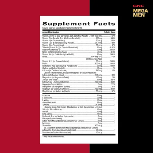 Vista 8 de GNC Mega Men Sport Multivitamínico Rendimiento, función muscular y salud general 90