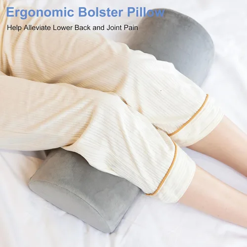 Vista 2 de Almohada de rodilla para dormir de espalda, almohada de espuma viscoelástica para piernas, almohada debajo de la rodilla para dormir, almohada