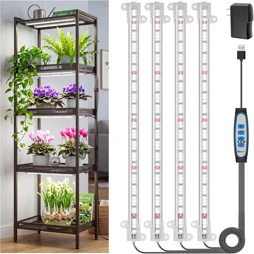 Vista 13 de Wiaxulay Luces de cultivo para plantas de interior de espectro completo, 120 luces LED de cultivo de plantas con temporizador de encendido/apagado