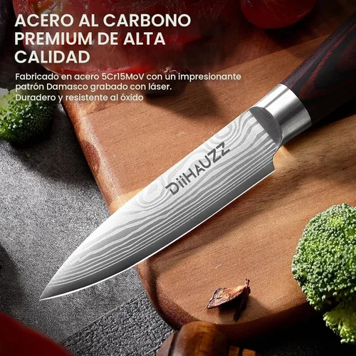 Vista 5 de DiiHAUZZ Paring Knife, 3.5 Inch Fruit Knife, High Carbon Stainless Steel