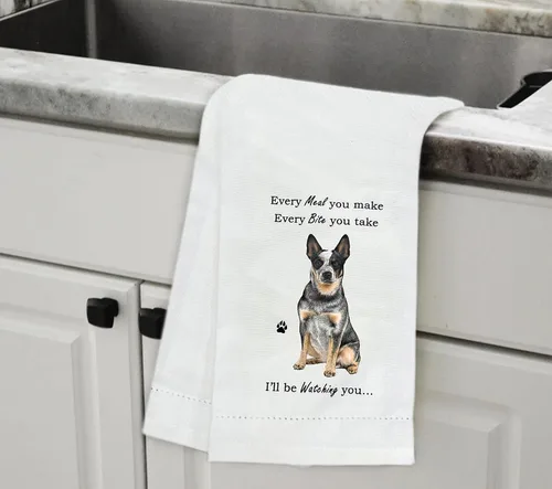 Vista 2 de E&S Imports Toalla de cocina de perro ganadero australiano Toalla de perro de ganado australiano