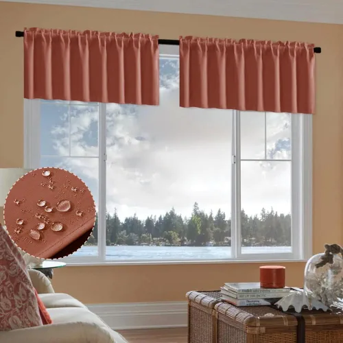 Vista 24 de XTMYI Cortinas pequeñas para ventana de sótano, cenefas opacas para oscurecer la habitación para sala de estar, juego de 2 unidades, beige natural