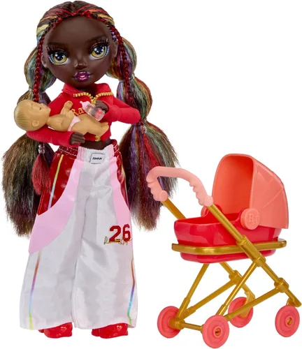 Vista 3 de Rainbow High Jr. High Bestie Babysitters - Iris Bow, muñeca de moda de 9 pulgadas