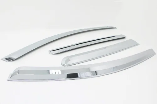 Vista 3 de Visera cromada ventana deflector Sun Rain Vent Guard 4p para 2012-2015 Captiva