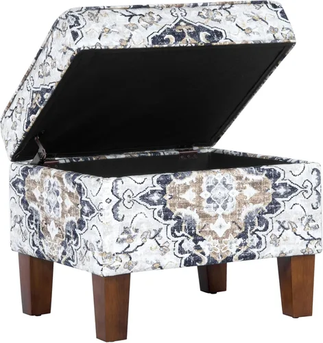 Vista 13 de Homepop Decoración para el hogar K7646-A862 Otomana de almacenamiento rectangular moderna tapizada Otomana con tapa con bisagras