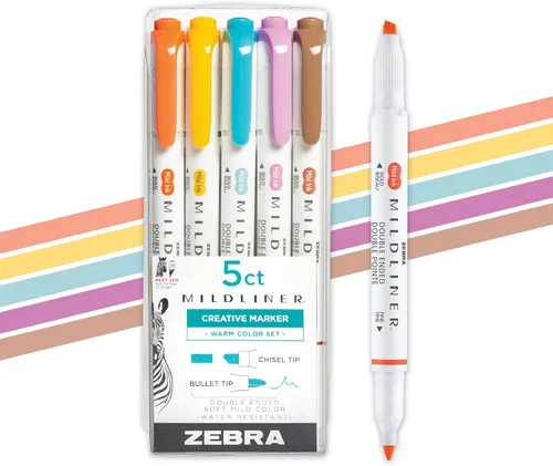 Vista 31 de Zebra Pen Mildliner - Resaltadores de doble punta, puntas anchas y finas, ideales para resaltar la Biblia, sin sangrado, suministros escolares