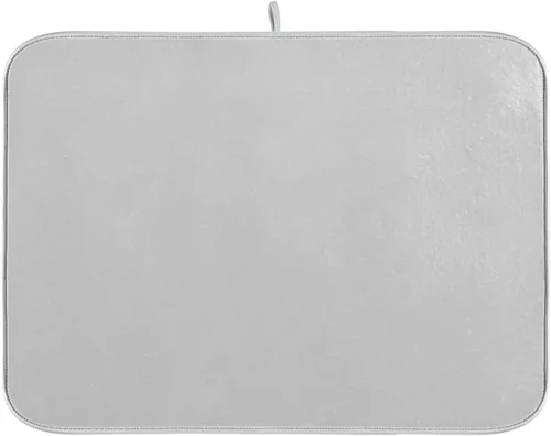 Vista 22 de Tapete de secado de platos pequeño beige XL para platos, accesorios de cocina, mostrador de microfibra, escurridor de platos, resistente al calor