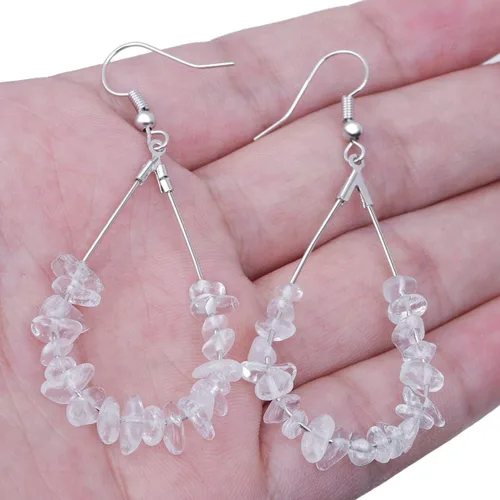 Vista 2 de Rockcloud - Pendientes colgantes de piedras caídas para mujer