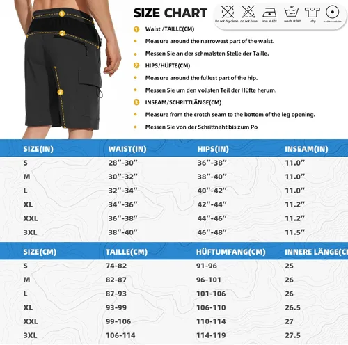 Vista 6 de Hiauspor Pantalones cortos acolchados de ciclismo de montaña para hombre, ajuste holgado, de secado rápido, para ciclismo con 5 bolsillos