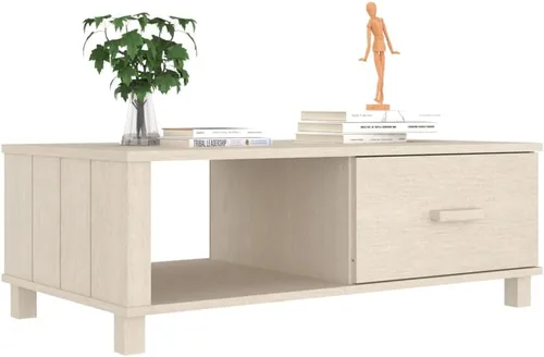 Vista 5 de Mesa auxiliar, para sala de estar, mesa de hogar, cajón, 1 partición, para espacios pequeños, revistas, libros y plantas, color marrón miel, 39.4 x