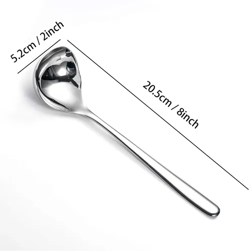 Vista 3 de IMEEA SUS304 - Cucharón de acero inoxidable para servir (8.0 in, 2 unidades)