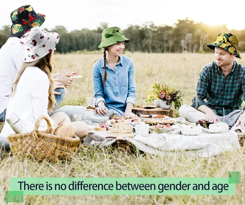 Vista 5 de Paquete de 4 sombreros unisex con estampado, sombrero de playa de algodón para mujer, viajes de verano, gorra reversible al aire libre, doble cara